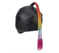 Motorcycle Helmet Braids Gradient Ponytail Wig with Suction Cup Braided Motorcycle Helmet Hair Accessories Removable Helmet Accessories Styling Braid Wig Decoration Accessories for Motorcycle Bicycle