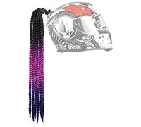 Motorcycle Helmet Braids, Retro Motorcycle Helmet Braids, Motorcycle Helmet, Accessories, Removable Ponytail Helmet, Braided Ponytail Helmet for Bicycle, Motorcycle Helmet (Black+Purple+Blue)