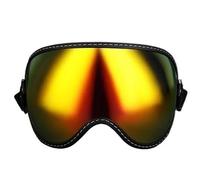 Motorcycle Helmet Bubble Protective Visor Lens Fits All Retro Open Face Half Helmets(L2-yellow)