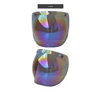 Motorcycle Helmet Bubble Visor Windshield Lens with Flip Up Bracket for 3 Snap Open Face Helmets, High Definition PC Material, Oil Proof and Dust Proof Eye Protection, Clear Rain (Multicolor)
