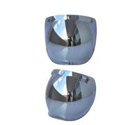 Motorcycle Helmet Bubble Visor Windshield Lens with Flip Up Bracket for 3 Snap Open Face Helmets, High Definition PC Material, Oil Proof and Dust Proof Eye Protection, Clear Rain (Silver)