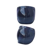 Motorcycle Helmet Bubble Visor Windshield Lens with Flip Up Bracket for 3 Snap Open Face Helmets, High Definition PC Material, Oil Proof and Dust Proof Eye Protection, Clear Rain (Dark Tan)