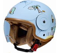 Motorcycle Helmet Children Girl Boy Child Jet Helmet with Visor Moped Helmet Kids Scooter Bicycle Helmet Quick Release Removable Washable ECE D