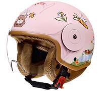 Motorcycle Helmet Children Girl Boy Child Jet Helmet with Visor Moped Helmet Kids Scooter Bicycle Helmet Quick Release Removable Washable ECE C