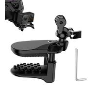Motorcycle Helmet Chin Clamp Mount, 360° Adjustable Ball Head Quick Release with Silicone Cushion, Compatible with GoPro Hero 13-3, Insta360 X3/X5, DJI Action 4/Osmo, for 1st Person View Shooting