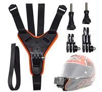 Motorcycle Helmet Chin Mount for GoPro, Full Face Helmet Jaw Mount Holder Strap with Extension Swivel Arm Kits Compatible with GoPro Hero 7/6/5 Action Cameras