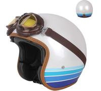 Motorcycle Helmet Classic Open Helmet ECE-Approved Helmets for Men and Women Helmet for Adults Four Seasons Retro Helmet Moped Helmet Scooter Helmet B,S55~56
