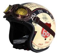 Motorcycle Helmet Classic Open Helmet ECE-Approved Helmets for Men and Women Helmet for Adults Four Seasons Retro Helmet Moped Helmet Scooter Helmet D,XL61~62