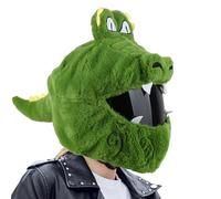 Motorcycle Helmet Cover - Bird and Crocodile Designs, Helmet Plush Cover, Irritation Resistant | Soft Fabric Riding Accessories,Crocodile Hel-met Sleeve for Urban Trips, and Festive Events