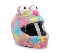 Motorcycle Helmet Cover, Crazy Funny Cartoon Plush Helmet Protector, Full Face Integrated Dust Cover, Funny Riding Gear Present, Easy Install for Men Women (Color Frog)