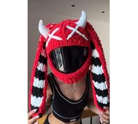 Motorcycle Helmet Cover, Cute Cartoon Cap Men Women Couple Plush Fluffy Fun Riding Gear, Animal Full Face Motorcycle Helmet Cover For Fun Rides And Gifts(L19)