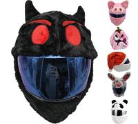 Motorcycle Helmet Covers Suitable for Most Full Face Helmets, Decorative Animal Plush Motorbike Helmet Cover for Fun Rides and Gifts, Motorcycle Helmet Cover Sleeves, (Little devil)