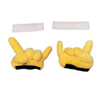 Motorcycle Helmet Decorations - Cute Toys, Bright Yellow Thumbs Up Design Accents, Peace Sign Plush Biking Ornaments, Funny Adhesive Sticker Ski Additions for Men Women Friend Lover