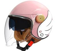 Motorcycle Helmet Double Mirror Half Helmet Retro 3/4 Half Helmet Various Styles Four Seasons Helmet ECE Certified Helmet Unisex with Double Visor Scooter Helmet A3,M56~57CM