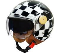 Motorcycle Helmet Double Mirror Half Helmet Retro 3/4 Half Helmet Various Styles Four Seasons Helmet ECE Certified Helmet Unisex with Double Visor Scooter Helmet A3,M56~57CM