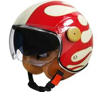 Motorcycle Helmet Double Mirror Half Helmet Retro 3/4 Half Helmet Various Styles Four Seasons Helmet ECE Certified Helmet Unisex with Double Visor Scooter Helmet C3,M56~57CM