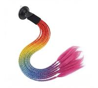 Motorcycle Helmet Dreadlocks Hair Extension Removable Helmet Ponytail with Suction Cup Gradient Color Synthetic Hair Braided Wigs Decoration Accessories for Bikers