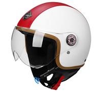 Motorcycle Helmet, ECE 22.06 Certified Semi-Open Helmet, Open Helmet, Moto and Scooter, Women, Adult, Anti-Scratch Visor A17,55-60cm