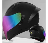 Motorcycle Helmet ECE Full-Face Helmet Flip-Up Helmet Scooter Helmet Crash Helmet with Double Visor Sun Visor Robust Quiet Drink Water Without Taking Off the Helmet A1,XL(59-60CM)