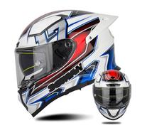 Motorcycle Helmet Flip-Up Helmet Integral Helmet Full-Face Helmet Scooter Helmet Crash Helmet with Double Visor Sun Visor ECE-Certified for Women Men Adults Various styles C,M56~57CM