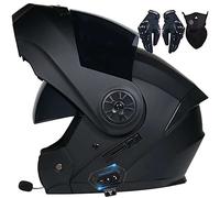 Motorcycle Helmet Flip-Up Modular Helmets with Bluetooth,DOT/ECE Approved Helmet Full Face Helmet Scooter Helmet Crash Helmet Double Anti-Fog Visors Ideal for Men Women