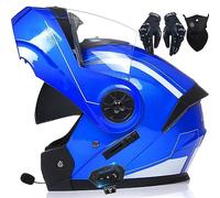 Motorcycle Helmet Flip-Up Modular Helmets with Bluetooth,DOT/ECE Approved Helmet Full Face Motorbike Helmet Scooter Helmet Crash Helmet Double Anti-Fog Visors Ideal for Men Women