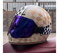 Motorcycle Helmet Full Face Helmet Men Women Motorcycle Helmet Compatible Clear or Colored Lenses Bike Motocross ECE Certification All-Season Full Helmet Wind Sun Protection C,XL59-60