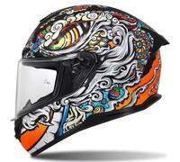 Motorcycle Helmet Full Face Helmets for Adults Full Face Helmet Moped Helmet 190° Field of Vision Racing Style with Aerodynamic Spoiler ECE Certified Scratch-Resistant Visor A3,2XL58~59CM