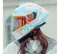 Motorcycle Helmet Full Face Interchangeable Lens ECE Certification Comfortable Motocross Fit for Youth & Adults Various Styles White Moped Street Racing D,M55~56CM