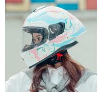 Motorcycle Helmet Full Face Interchangeable Lens ECE Certification Comfortable Motocross Fit for Youth & Adults Various Styles White Moped Street Racing A,L57~58CM