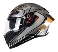 Motorcycle Helmet Full Face Motorbike Double Visor ECE Certification Motorcycle Helmet Full Face Interchangeable Lens Comfortable Motocross Fit for Youth & Adults A,2XL63~64CM