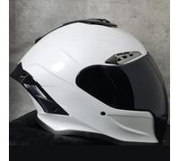 Motorcycle Helmet Full-Face Motorcycle Helmet Racing Style ECE Certification with Aerodynamic Spoiler Scratch-Resistant Visor 190° Field Winter Full-Face Helmet E,L59-60CM