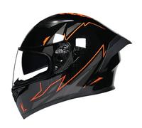 Motorcycle Helmet Full Face,Unisex Adult Cool Rider Equipment Four Seasons New Street Touring, Motocross Racing Man Woman Double Lens Sun Visor Impact-resistant C,L(59-60cm)