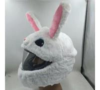 Motorcycle helmet,funny plush,motorcycle fluffy helmet cover,Gifts. Gift-giving, protective accessories for full face helmet (helmets not included) (Rabbit)