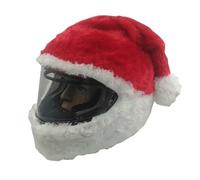 Motorcycle helmet,funny plush,motorcycle fluffy helmet cover,Gifts. Gift-giving, protective accessories for full face helmet (helmets not included) (Red Santa Hat Ⅱ)