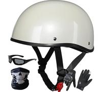 Motorcycle Helmet German Style Half Helmet Skull Cap Adult Men Women Half Shell Helmet, ECE 22.06 Approved Retro Half Face Helmet for Cruiser Scooter Chopper 2,S/(55~56cm)