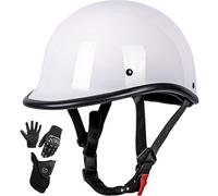 Motorcycle Helmet Half Shell,Vintage Style Lightweight Low Profile Open-Face Half-Face Helmet for Motorcycle Street Bike Cruiser Moped- DOT Approved B5,M/(55~57cm)