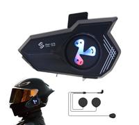 Motorcycle Helmet Headphones | Wireless Communication System | Colorful Light Noise Cancellation Voice Assistant Earphone Waterproof for Outdoor Cycling Riding Skilling Snowmobile