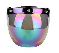 Motorcycle Helmet Lens, 3 Snap Helmet Visor Bell,Helmet Face Shields Flip Up,Motorcycle Helmet Shield 3 Snap Visor Flip Open Face Bell Bubble Antifog 3 Adapter Lens Helmets,Motorcycle Retro 3 Snap Sun