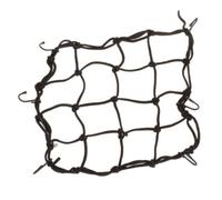 Motorcycle Helmet Mesh Bag 28x28cm Black Luggage Cargo Net with Hooks | Foldable Bungee Structure, Six Metal Fasteners, Compact Storage for Road Trips, Bike Back Seats and Tank Gear