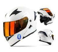 Motorcycle Helmet Modular Flip Up Full Face Double Visor Open Face Motorcycle Helmet Flip Up Front Helmets Built-in Dual Speaker Men Women Adults DOT/ECE Approved P,L=59-60cm