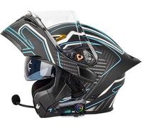 Motorcycle Helmet Modular Helmet Openable Filp Up Helmet with Double Visor Integrated Bluetooth Full Face Motorbike Helmets ECE/DOT Approved Helmet 4,XL