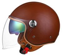 Motorcycle Helmet Motorcycle Jet Helmet with Double Visor, Removable Liner, Ear Protection, ECE Certified Motorcycle Helmet, Adult Scooter Helmet, Unisex 3,M54-57CM