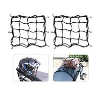 Motorcycle Helmet Net Cargo Net 2 Pack Bungee Net for Motorcycle Bike Load Cover ATVs with Hooks Elasticated Stretchable