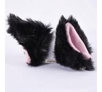 Motorcycle Helmet Plush Ear Decoration Set of Two, Practical and Accessories to Add Visual Interest and Uniqueness (Black)