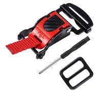Motorcycle Helmet Quick Release Metal Motorcycle Helmet Accessories Chin Strap Replace Buckle Kit for D-RING Helmets Fast Release Fasteners Compatible with Half 3/4 Full Face Helmets Black Red