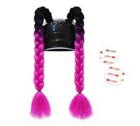 Motorcycle Helmet Removable Ponytail,Motorcycle Helmet Braids Retro,Motorcycle Helmet Braids,for Bicycle Motorcycle Helmet (E)
