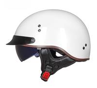 Motorcycle Helmet Retro Half Face Helmet Quick-Release Buckle Moped Scooter Half Helmet Suitable for Commuting and Outdoor Riding DOT/ECE Approved F,L=(59-60CM)