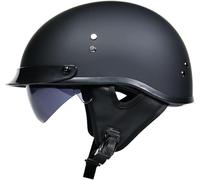 Motorcycle Helmet Retro Half Helmet with Visor Vintage Motorcycle Half Helmet Half Shell Jet Helmet Bike Scooter Helmet for Women Men ECE Certification C,59~60 L