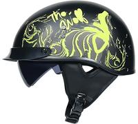 Motorcycle Helmet Retro Half Helmet with Visor Vintage Motorcycle Half Helmet Half Shell Jet Helmet Bike Scooter Helmet for Women Men ECE Certification H,61~62 XL
